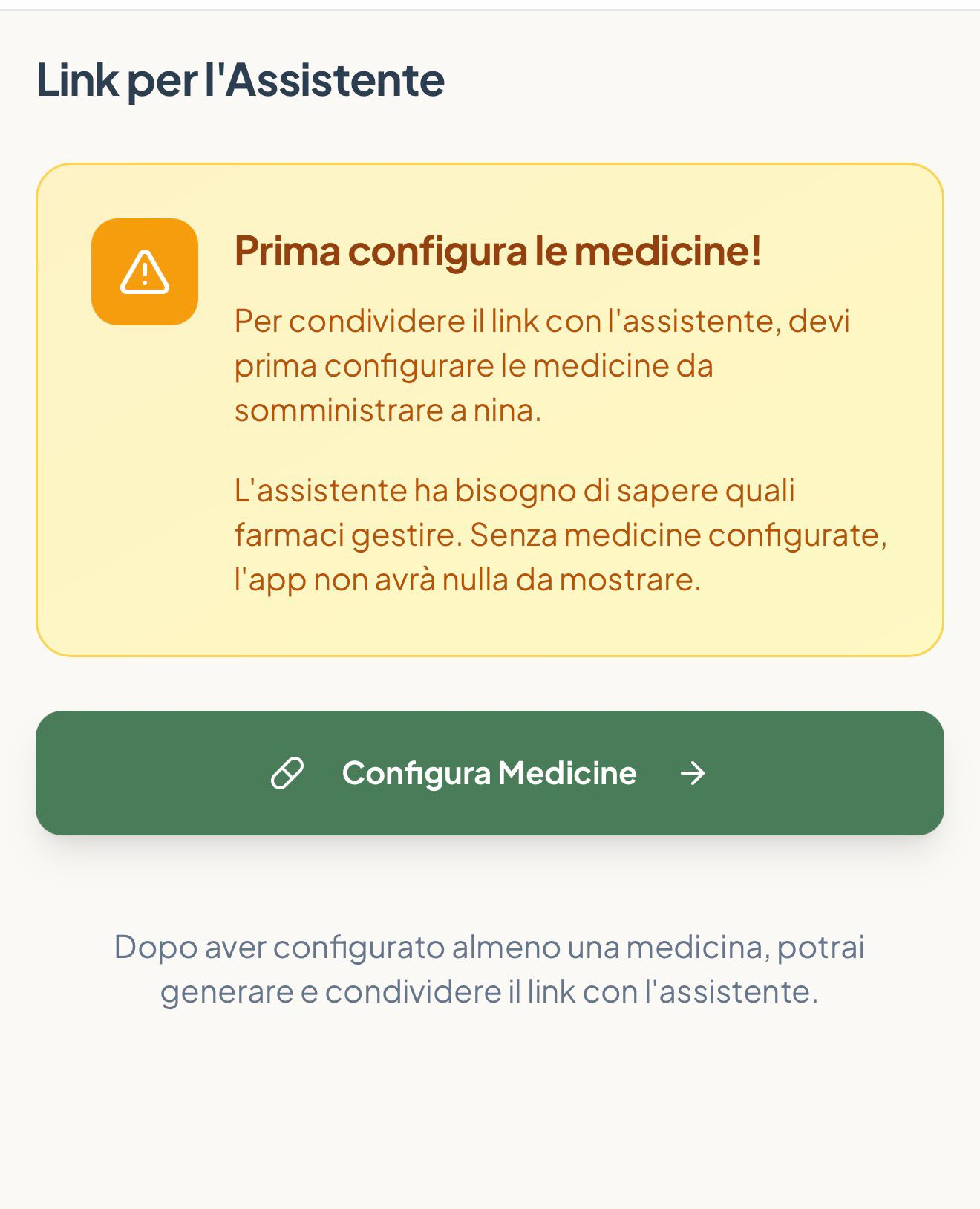 Link per l'assistente